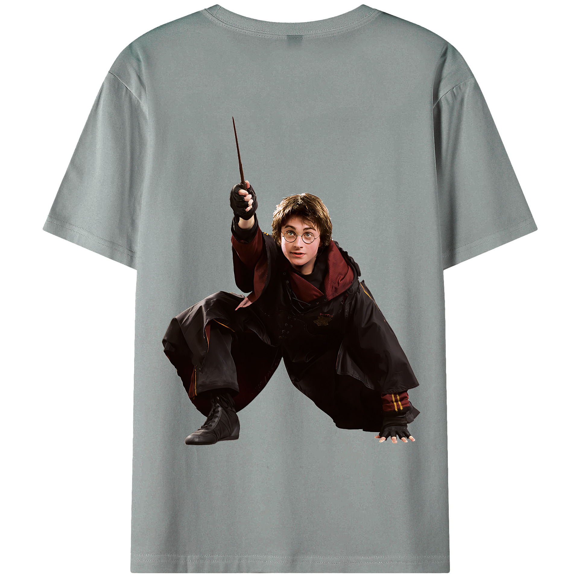 （画像用） Harry Potter ハリー・ポッターシリーズ 綿100％ メンズ半袖Tシャツ（バックプリント） 通気性